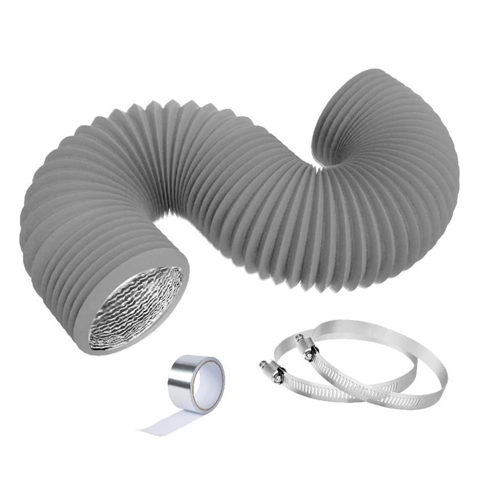 

Exhaust Hose 100mm Suction Hose Ventilation Pipe Length 2.5m with 2 Hose Clips Aluminium Foil Tape for Air Conditioner