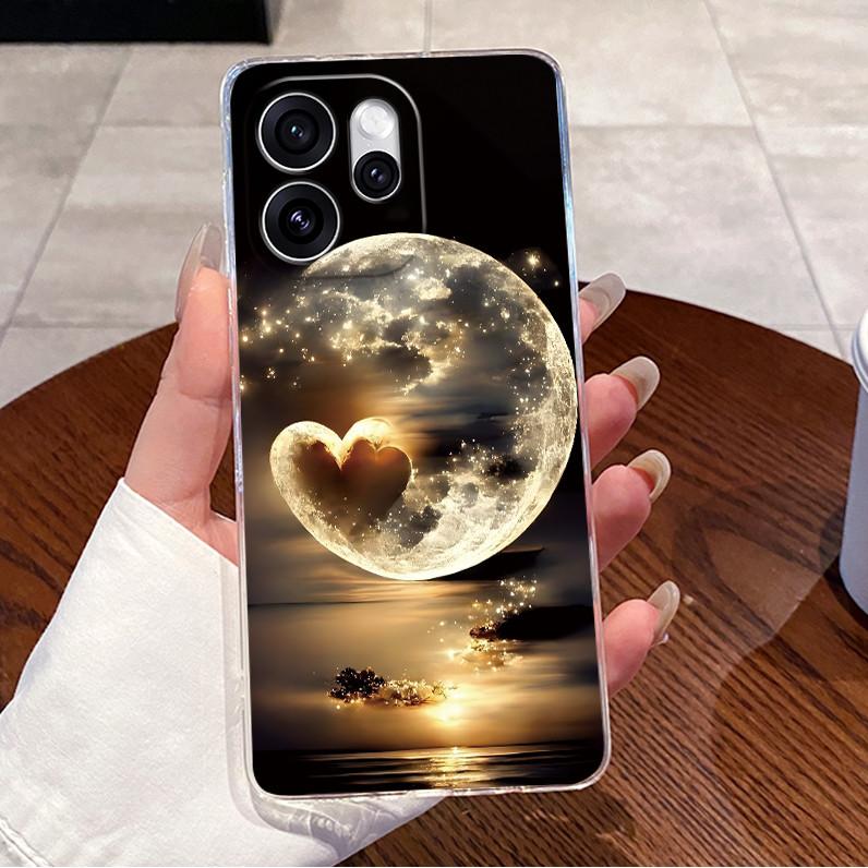 Für Oppo Reno15 Pro Mini CPH2813 Hülle Niedliches Liebesherz Kaninchen Transparent Weiches Silikon Rückabdeckung Für Oppo Reno 15 Pro Mini Handyhülle