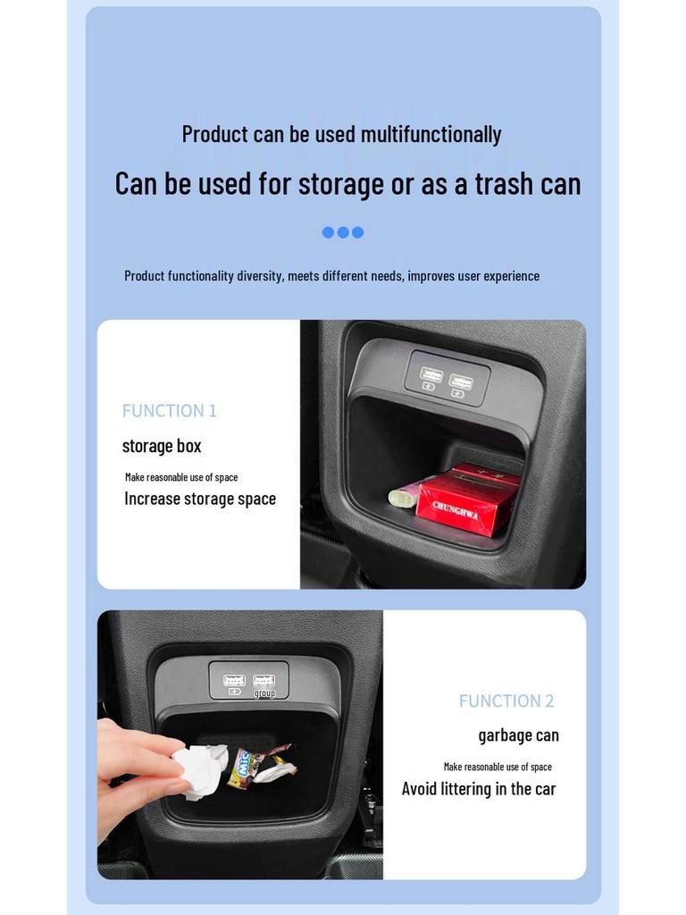 Armrest Rear Storage Box for 24 BYD Yuan Models - Car Interior Organizer