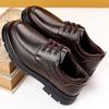Fashion Winter Platform Velvet Warm Cow Leather Shoes for Men Designer Soft-soled Men's Loafers Fashion Business Dress Shoes Male