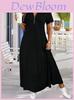 Polyester Color Block Polo Dress With Zipper For Elegant Office Wear