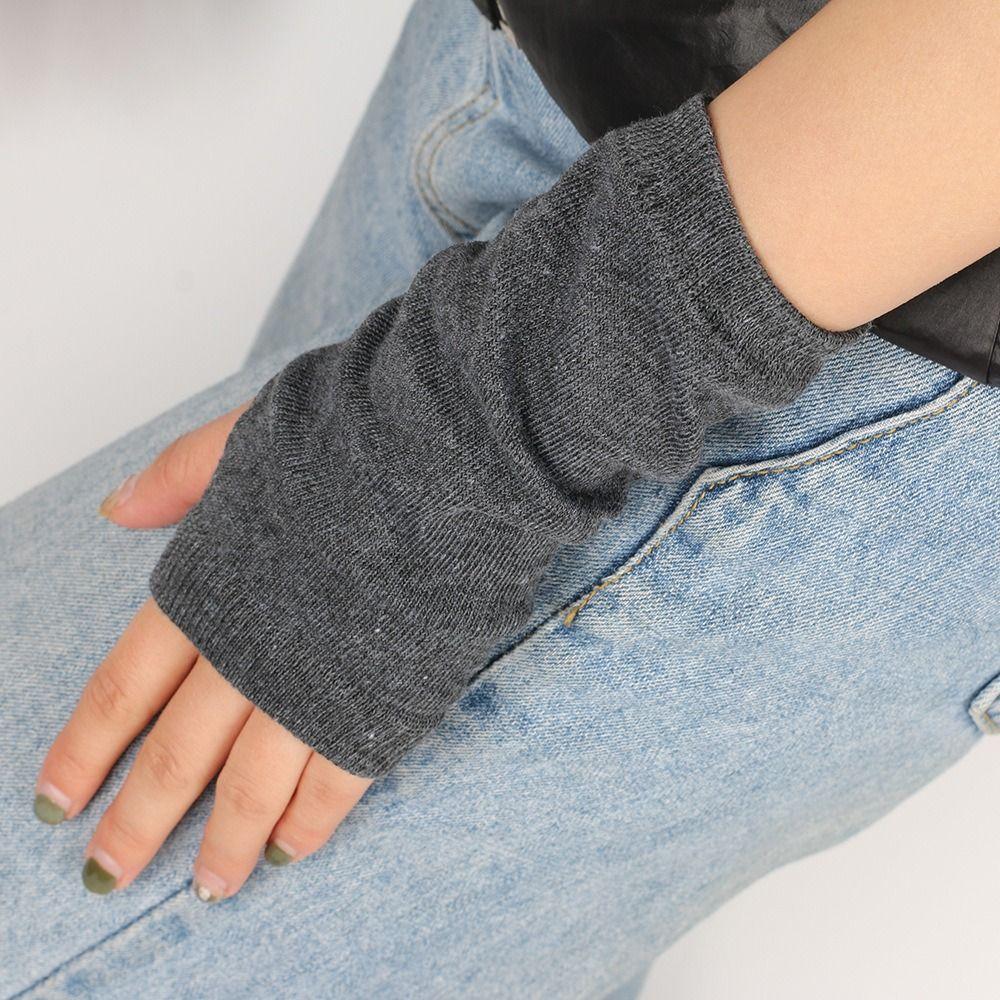 Cosplay Party Accessories Knitted Fingerless Gloves Stripes Mittens Half Finger Elasticity Gloves