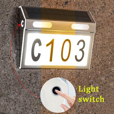 Solar House Number Light Outdoor Waterproof Stainless  Solar LED Lamp Warm/White/Neutral Lighting Light Yard Door Fence