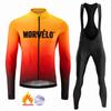 Winter Thermal Fleece Long Sleeve Cycling Jersey Set Bib Pants Ropa Ciclismo Bicycle Clothing MTB Bike Men Pro Team Suit