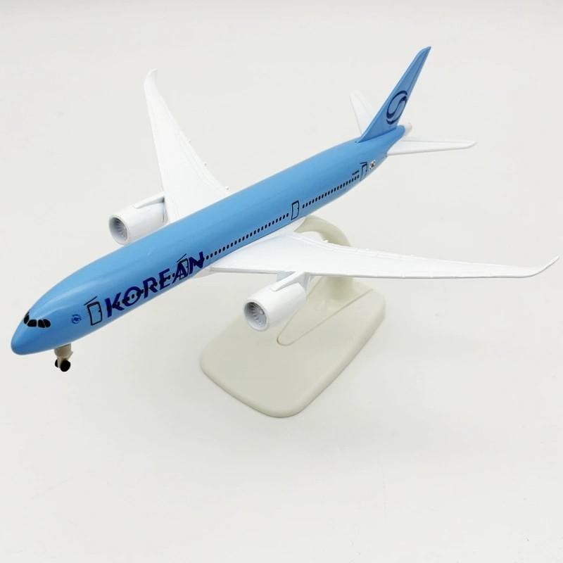 Decoration 20cm Korean Airways A350 Airplane 1/400 Scale Diecast Metal Alloy With Landing Gear Model Collection for Friend Gift