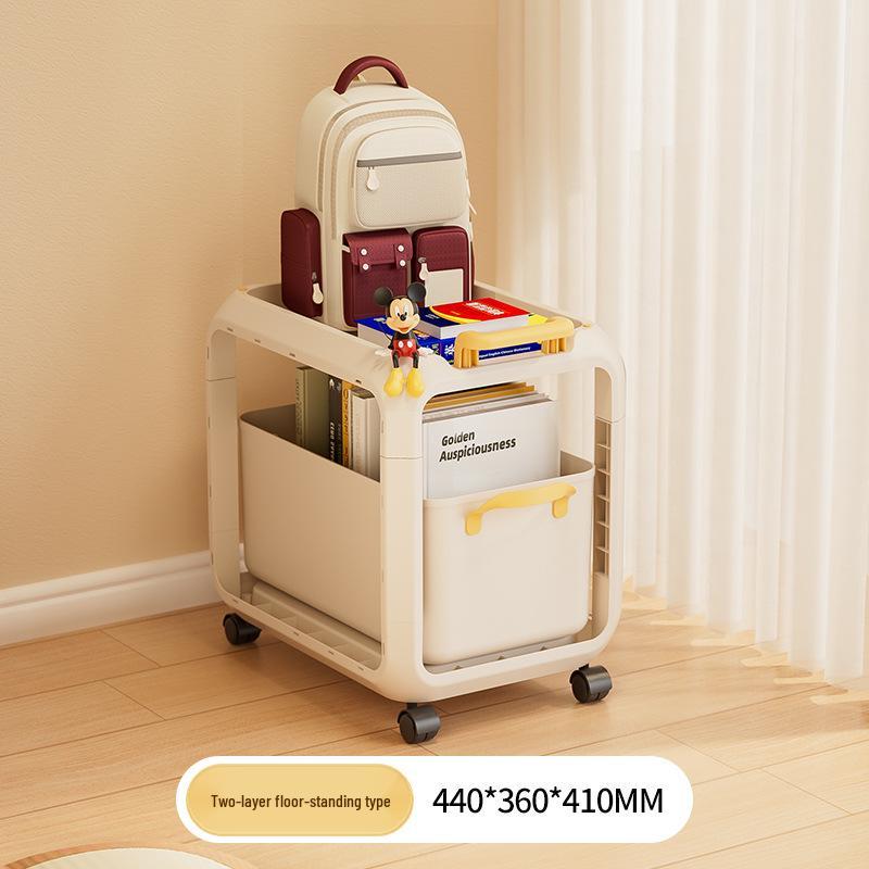 Mobile Backpack and Bookshelf Storage Rack for Student and Children s Desks