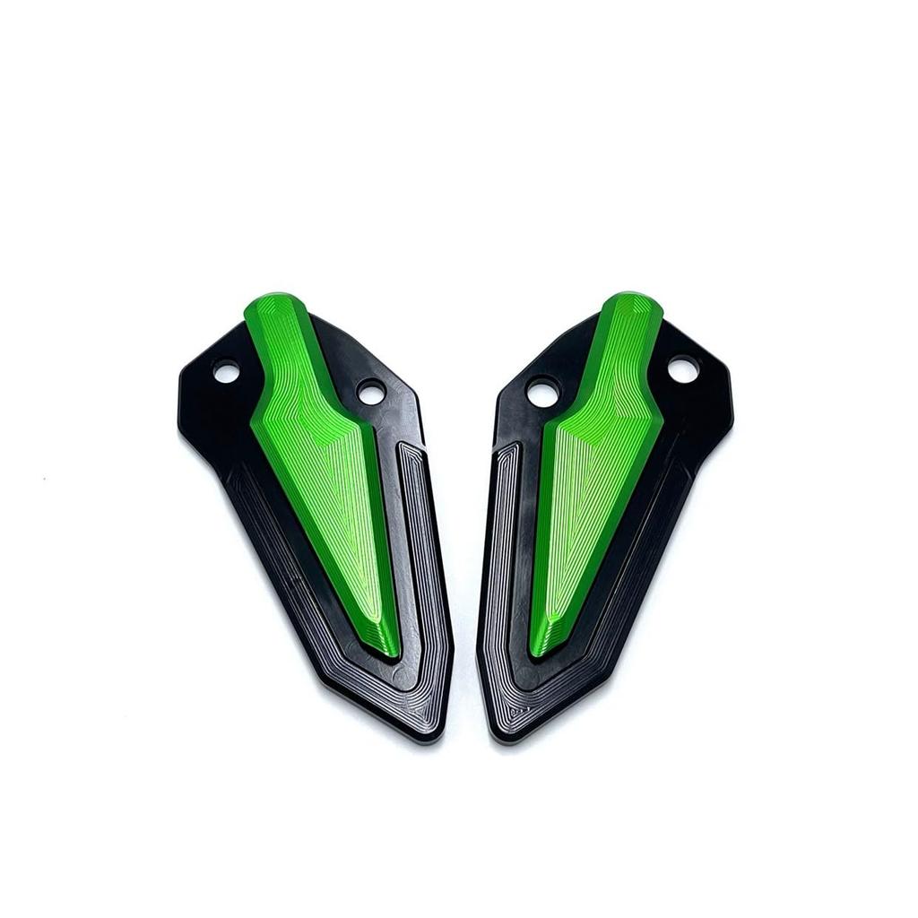 motokano Footpeg Heel Plate Guards for ZX-25R, ZX-4R, and ZX-4RR SE (Green)