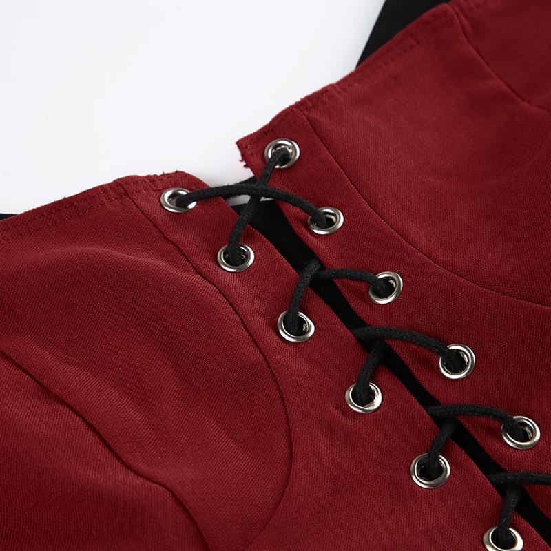 Color Block Lace-Up Slimming Camisole - Chic Pure Desire Top