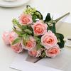 New 10 Heads Real Happy Flower 6 Colors Photography Photo Gift Valentine's Day Flowers Crystal Grass Bouquet Home Decorative