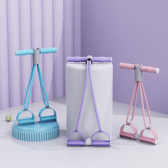 Separable Pedal Ankle Puller Resistance Band with Handle Elastic Yoga Sit-up Pull Rope Men Women Pedal Tensioner Exerciser Workout Equipment