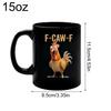 Ceramic F-Caw-F Chicken Coffee Mug 15oz Funny Beverage Container Novelty Coffee Mug Tea Cup Birthday Gifts For Men Women Friends