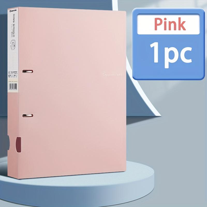 [A4 Size Durable File Folder] 1pc, A4 Size, Colorful PP Folder with 2-Hole D-Ring Binders, Plastic File Organizer, Office Supplies