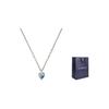 Gucci Epilogue Serie Ineinandergreifendes Doppel-G Emaille-Herz Halskette Damen Halskette Silber Blau 645545-J89B4-8490