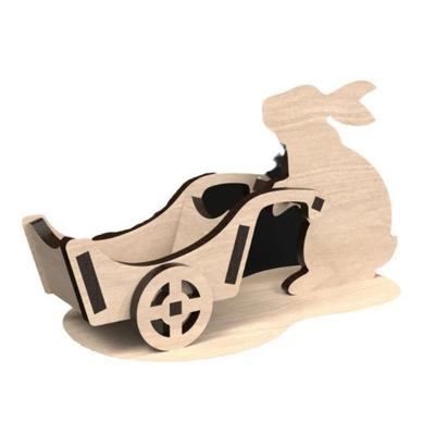 Porte-œuf de Pâques en bois de haute qualité Ornement en forme de lapin Support de rangement pour œufs Présentoir Décoration de bureau