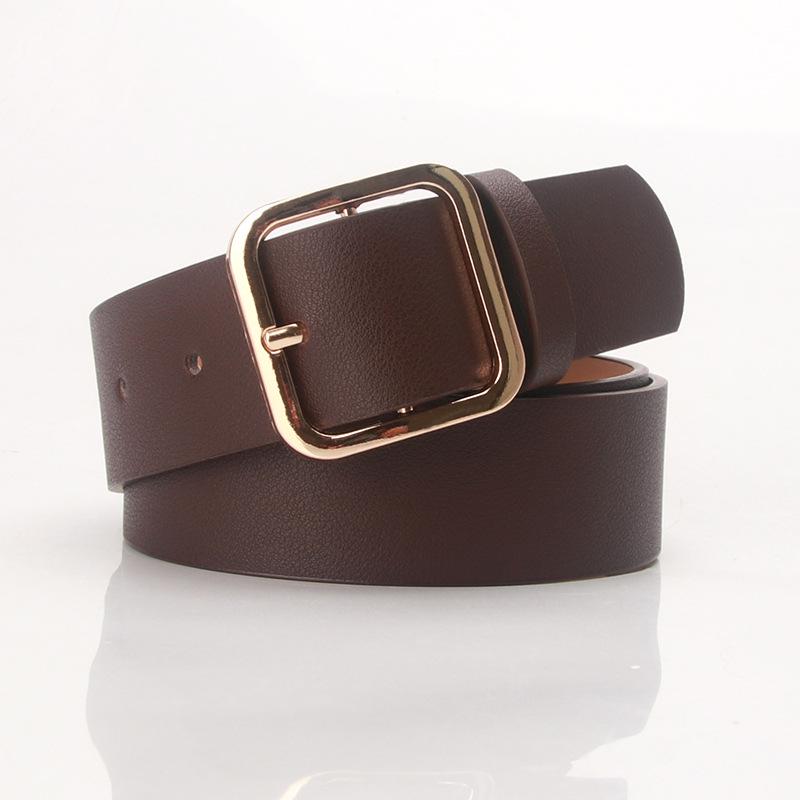 Korean Style Versatile Women's Fashion Belt with Square Buckle for Dresses and Coats