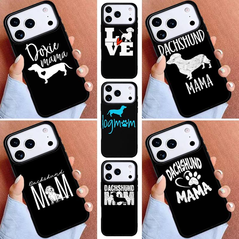 Dachshund Dog Mom Phone Case for iPhone 16e 15 14 13 12 17 Pro Max Plus Air 17pro Cover Coque
