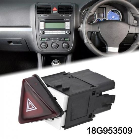 Car Hazard Flash Switch Button Dark Red for Golf MK5 OEM Number Compatible