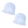 2 Set Silicone Punched Highlight Hair Cap Reusable Professional Hair Dyeing Coloring Staining Cap