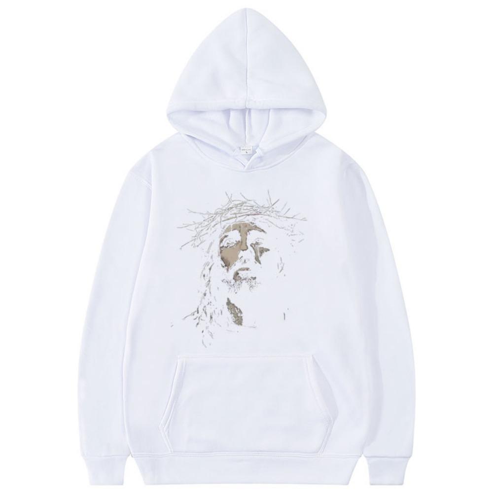 Vintage de Jesus Herren Christlich Religiös Sweatshirt Gothic Rock Sweatshirt Herren Bequem und Modisch