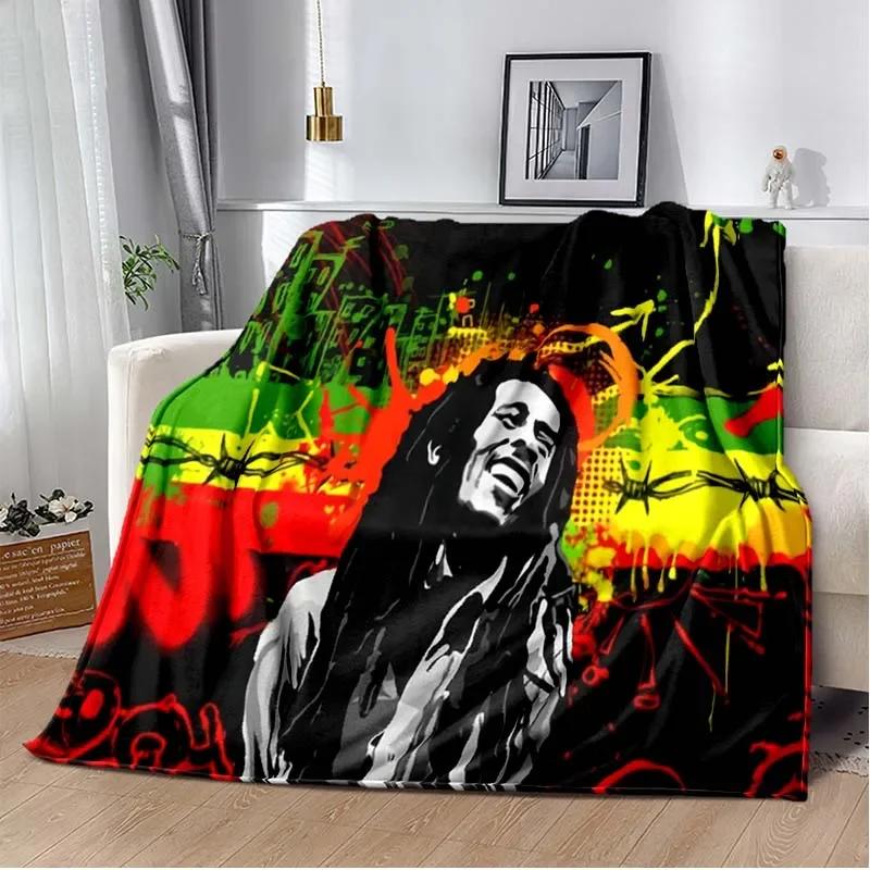 

Bob Marley Music Throws Blanket for Couch Sofa Travel Home Hiking Picnic Bed Beding Super Soft Flannel Blanket birthday gift# 100X150CM сірий колір