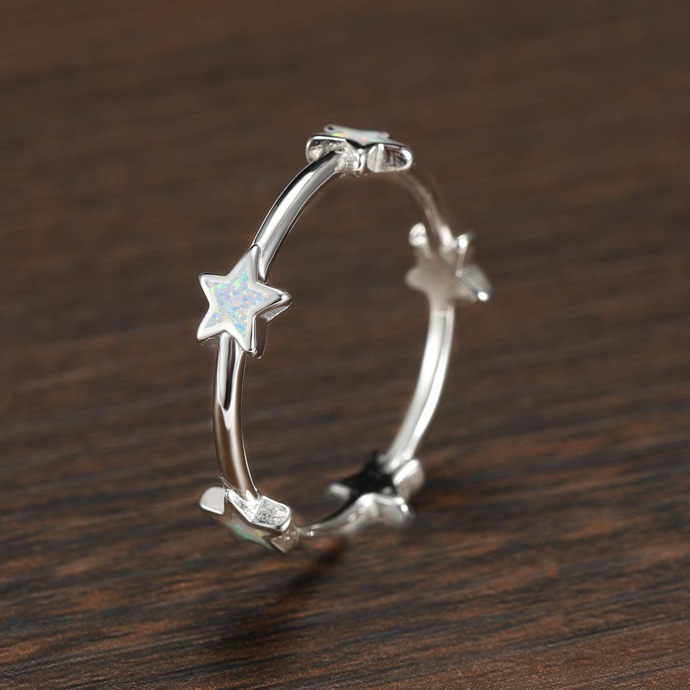 

Кольцо из розового золота и синего цвета с пятиконечной звездой для женщин, модное персонализированное и универсальное кольцо No. 6