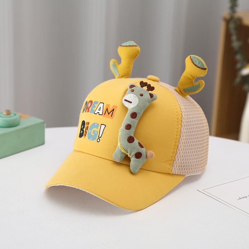 JYL TS DIY Giraffe Kids Cap Mesh Summer Sun Hat Polyester