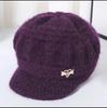 Mom's Warm Pumpkin Wool Hat: Velvet-Lined, Fashionable Knit for Middle-Aged & Elderly