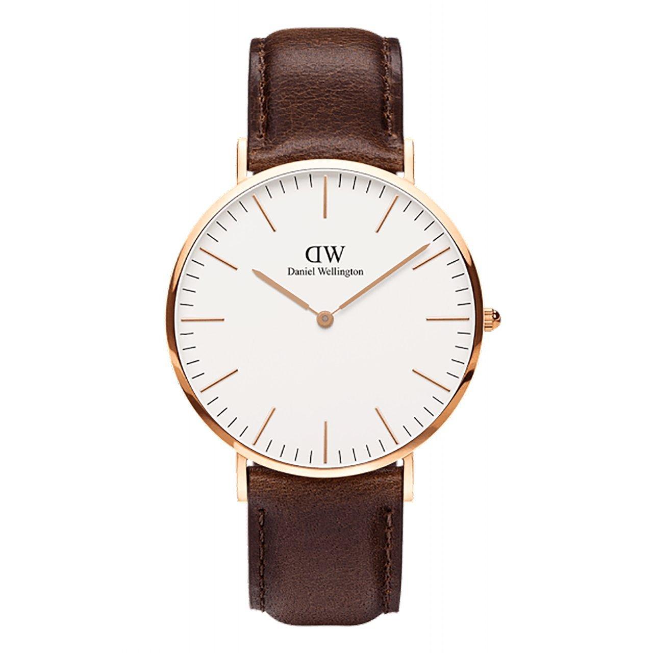 Мужские аналоговые часы Daniel Wellington Classic 40 мм с розовым золотом и кожаным ремешком, DW00100009 (0109ДВ) [Параллельный импорт]