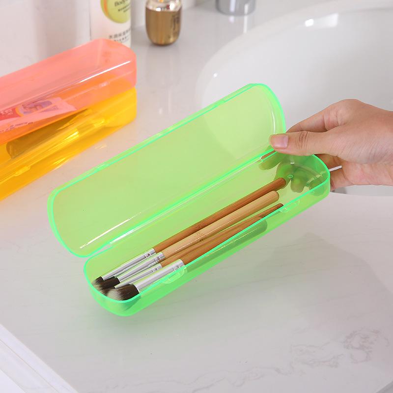 Creative Candy Color Transparent Toothbrush/Pencil Case - Washable & Protective