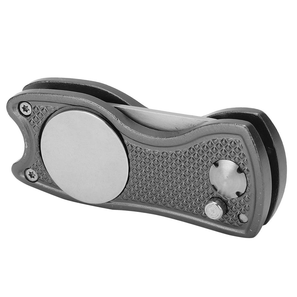 Stainless Steel Golf Pitchfork Foldable Golf Divot Tool Switchblade Tool Divot Repair ToolGray