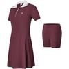 Color Block Logo Tennis Polo Dress With Shorts Women Dresses Wine-Red A11W423304F-WI