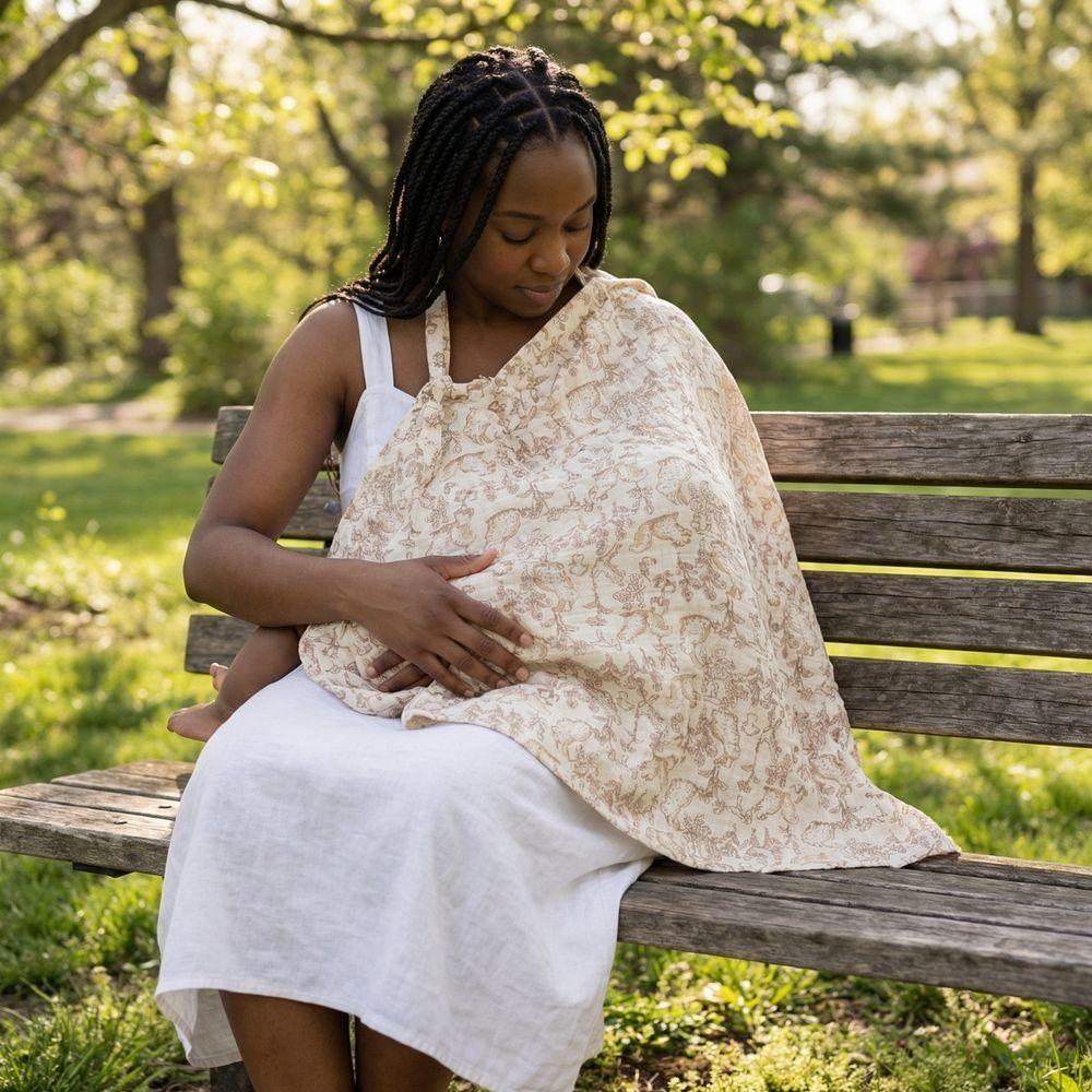 Cotton Breastfeeding Nursing Cover Adjustable Stroller Blanket Apron Breast Feeding Blanket  Kids