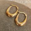 Classic Water Drop Shape Earrings, French Retro Cold Wind Element Ring Earrings, Geometric Three-Dimensional U-Shaped