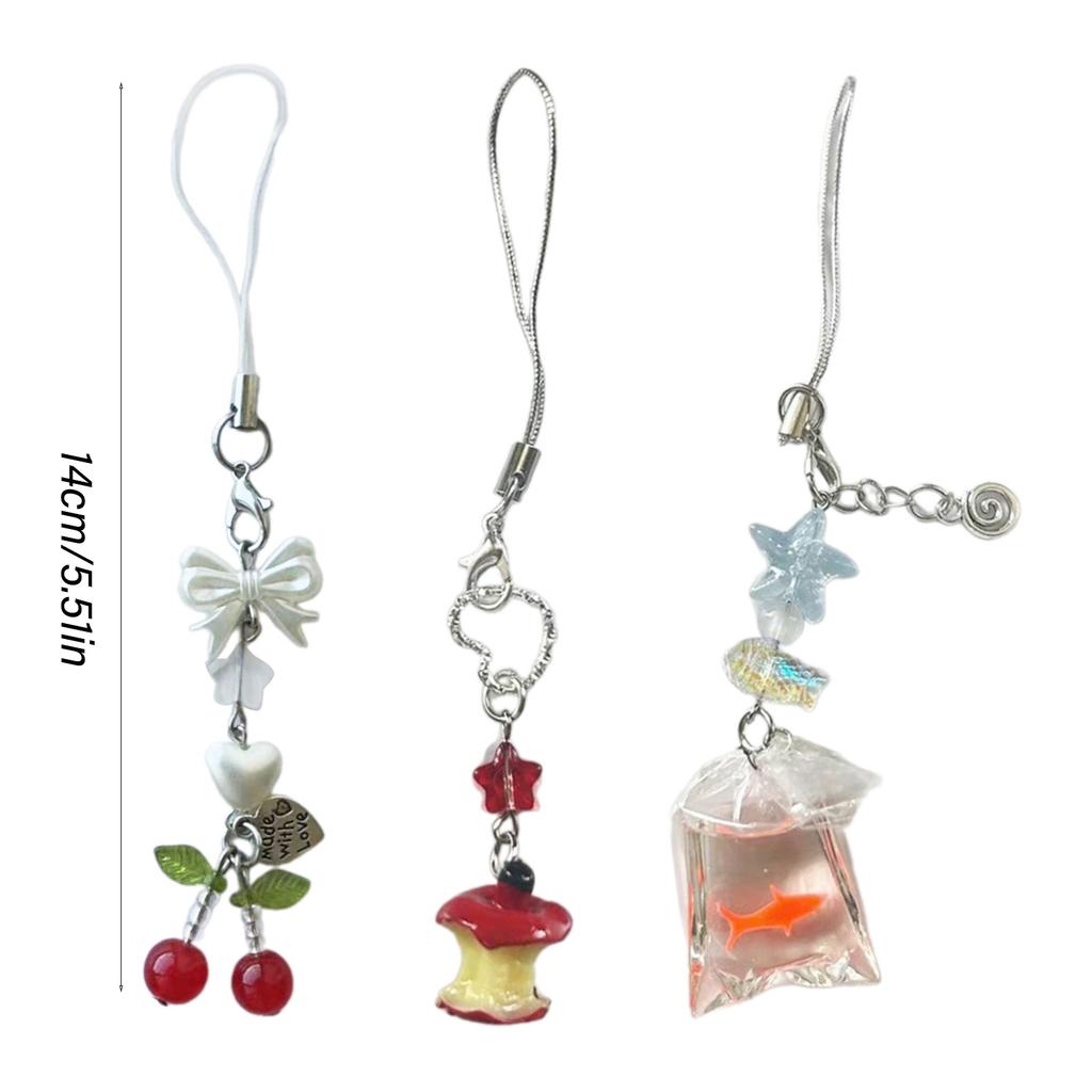 Fruit Key Ornament Unique Hanging Decors Delicate Fish Pendant Key Adornment Stylish Bag Charm for Various Occasion