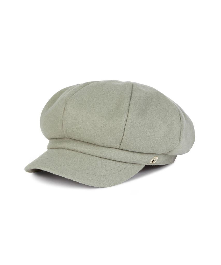 Bajal Va Square Studded Wool Newsboy Cap Green