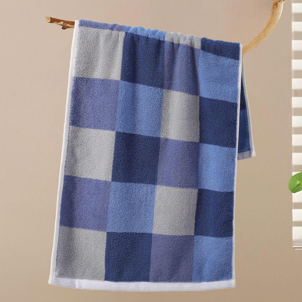 Thick, Absorbent Striped Cotton Face Towel - Soft Yarn-Dyed Design for Adults