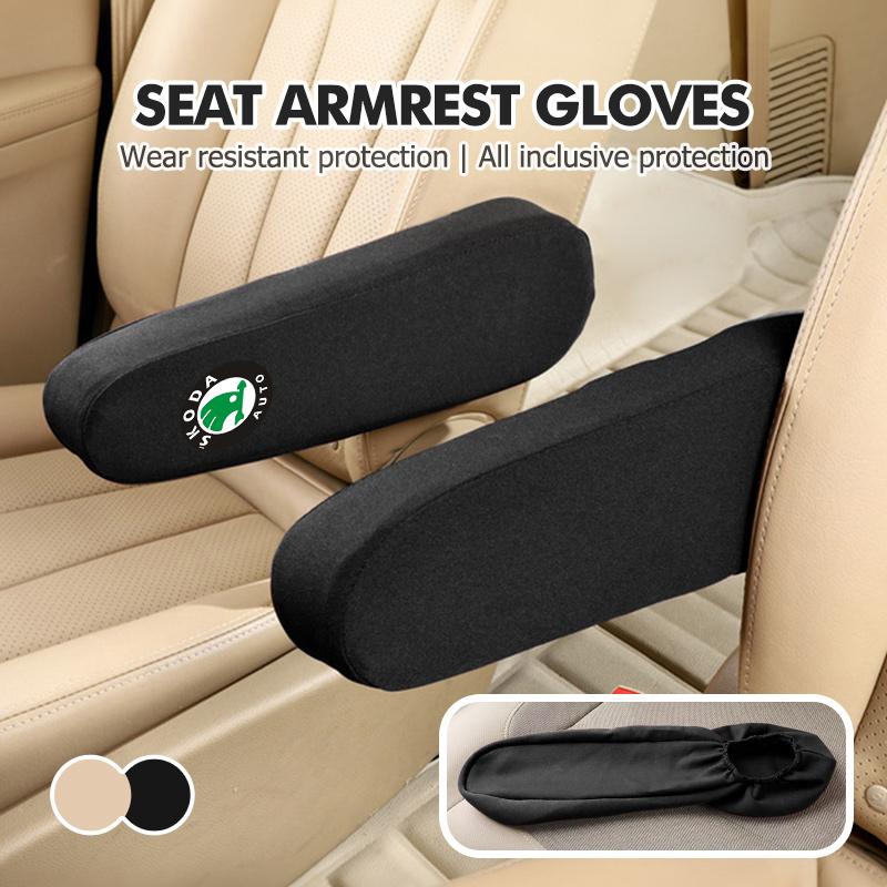 AAABT1 Car Interior Armrest Dust Proof Hand Armrest Protector Covers For Skoda Kamiq MK3 Roomster Rapid Kodiaq Karoq Fabia Enyaq