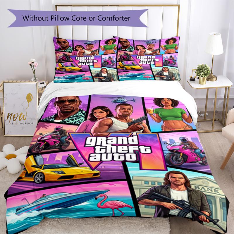Grand Theft Auto Bettwäsche-Set Geeignet für Wohnheim Leichtes Weihnachtsgeschenk