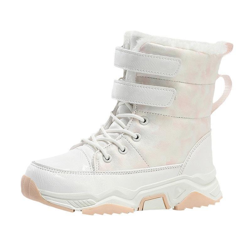 Girls' new snow boots piled thickened cotton shoes warm large cotton shoes winter children's outdoor boots foreign trade
