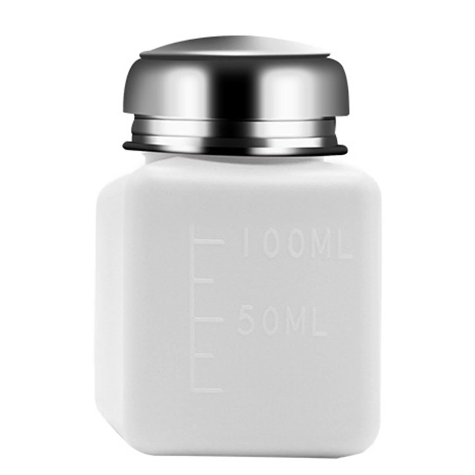 

Бутылка-дозатор для спирта 100-250 мл для снятия лака с ногтей, нержавеющая сталь, пресс-головка, контейнер для косметической жидкости S белый