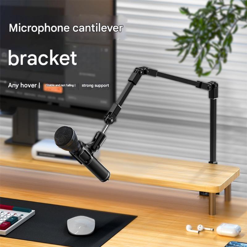 Microphone Arm Stand 360°Adjustable Springless Microphone Suspension Scissor Boom Arm Stand for Stable Recording