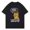 Comfy Cat Lover Funny T Shirt Men Women Clothing High Quality Fashion Oversized Tshirt Summer Casual Cotton Tshirts Streetwear