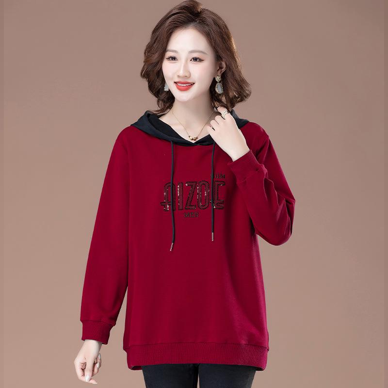 Plus Size Hooded Sweatshirt for Women: 2025 Spring & Autumn Fashion for Middle-Aged Moms