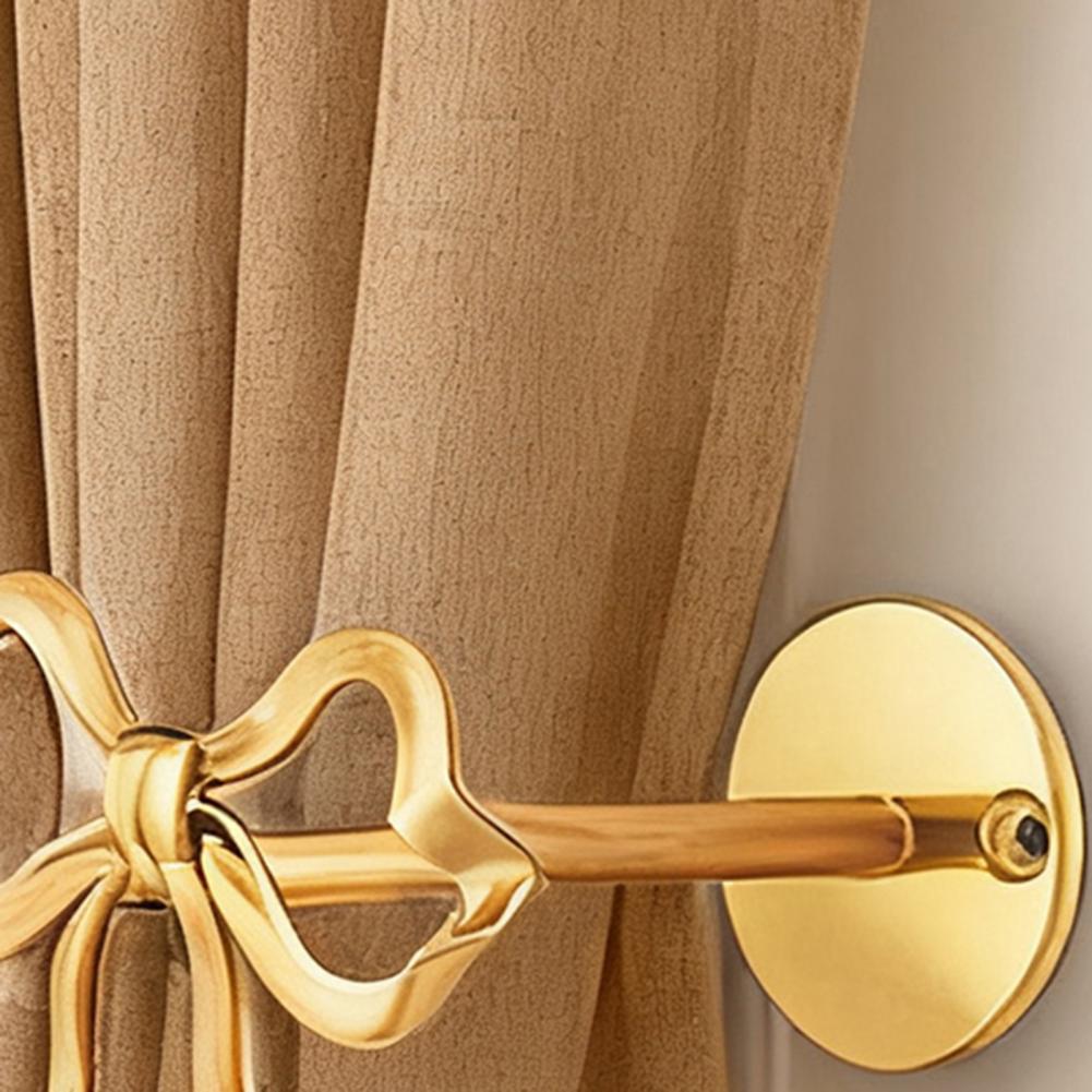 Zestaw 2 metalowych, nierdzewnych ściągaczy do zasłon w kształcie łuku Eleganckie uchwyty do zasłon do dekoracji nowoczesnej sypialni