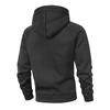 Men's Casual Hooded Zip-Up Sweatshirt with Loose Fit, Stand Collar and Multiple Pockets for Fall Winter