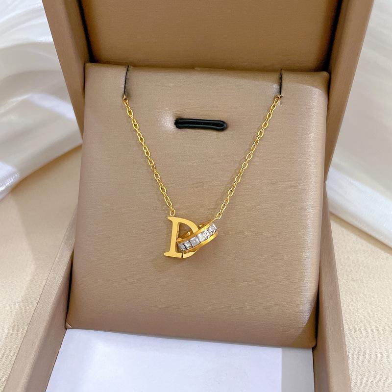 Full Titanium Steel Geometric Animal Minimalist Real Gold Necklace for Women - Collarbone Chain