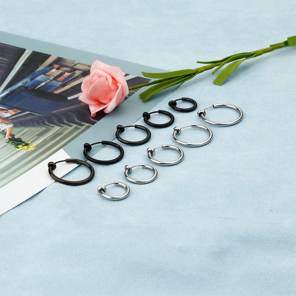 3piece Hypoallergenic Hoop Earrings For Allergy-free Wear Clip On Earrings Clip Earrings Spring Clip