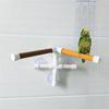 A84X-Suction Cup Pet Bird Parrot Bath Shower Stand Platform Pole Double Stick Claw Sharpening Stand Fun Perch