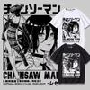 Anime Sommer T-Shirt Damen Kettensägenmann Manga Grafik Herren Baumwolle Kurzarm Tee Große Größen Damen Oberteile Sommer Rundhals Lässig Damen Herren Kleidung
