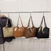 New silk scarf solid color fashionable large capacity casual retro simple commuting shoulder tote handbag women